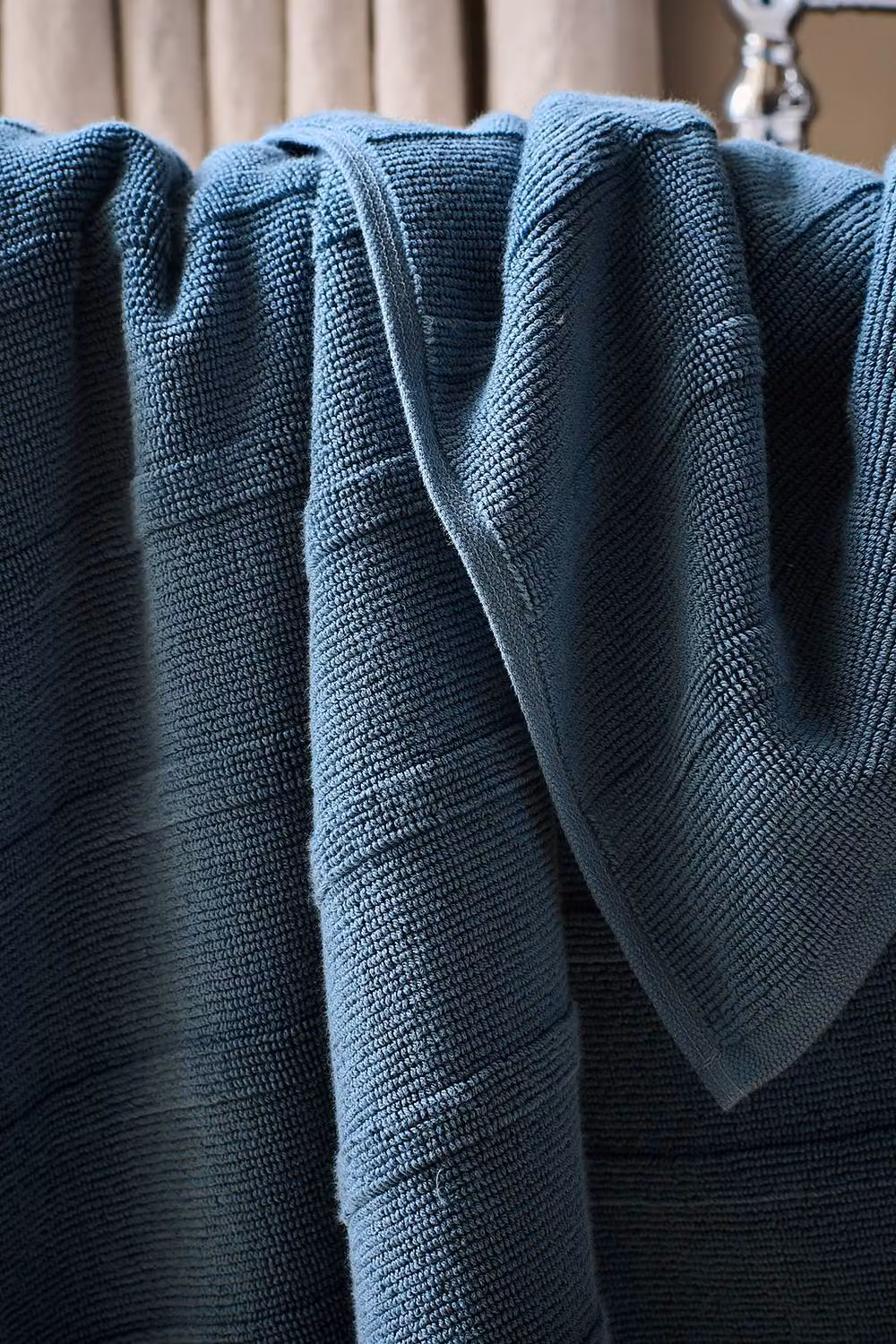 Christy Highgate Ribbed Turkish Cotton Textured Towels in Mid Blue – 4