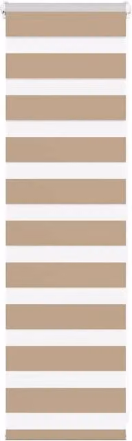 Berkfield Home Zebra Blind in Sand Brown, W: 40 cm, H: 100 cm, Polyester Fabric