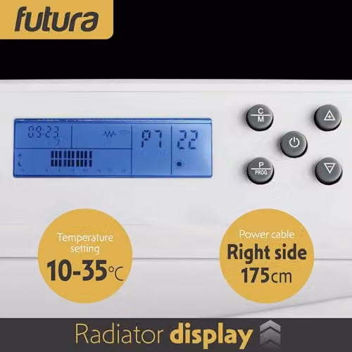 Futura 2000W WiFi Smart Electric Radiator, White Wall Mounted Designer Panel Heater with App Control – 8
