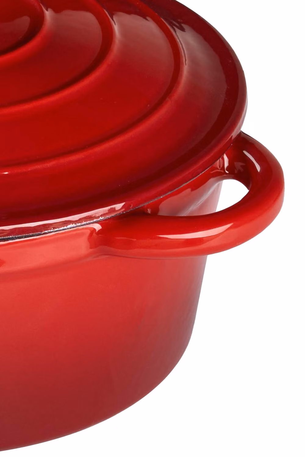 Garden Sanctuary Red Enamelled Cast Iron Dutch Oven Casserole Pot with Glass Lid, 5 l – 4