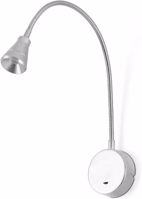 Faro Bel LED Adjustable Round Wall Reading Lamp in Chrome and Grey
