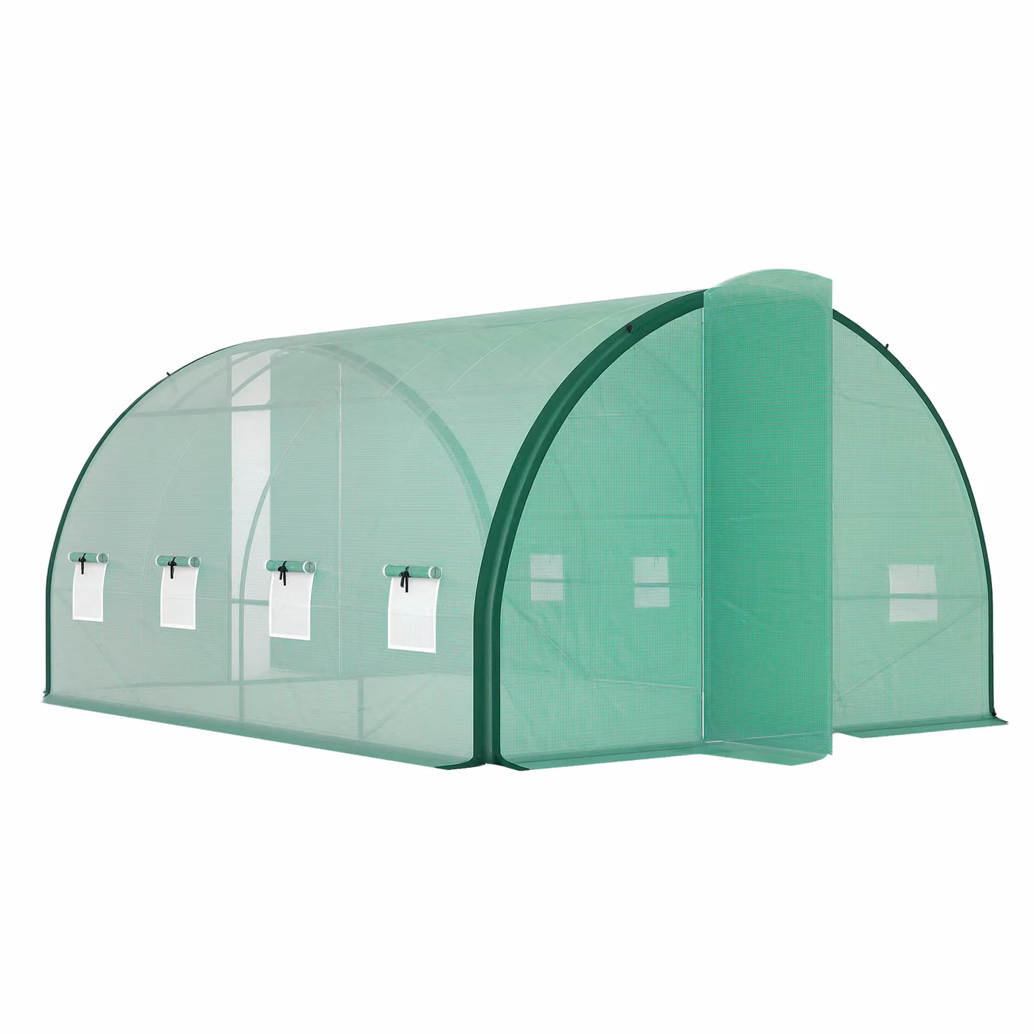 Outsunny Green Tunnel Greenhouse with Hinged Doors and Windows, W: 400 cm, D: 300 cm, H: 200 cm – 2