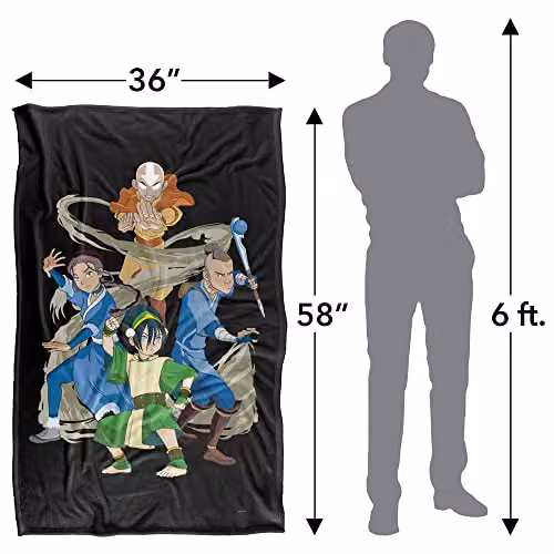 Nickelodeon Avatar The Last Airbender Team Avatar Elements Super Soft Fleece Throw Blanket, Multicolour, W: 91 cm, D: 147 cm – 3
