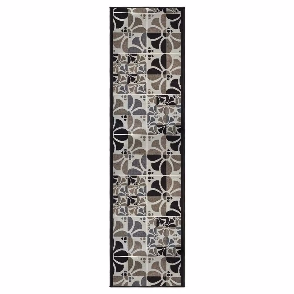 Bravich LTD Daisy Floral Non-Slip Low Pile Hallway Runner Rug in Grey, W: 66 cm x L: 91 cm – 3