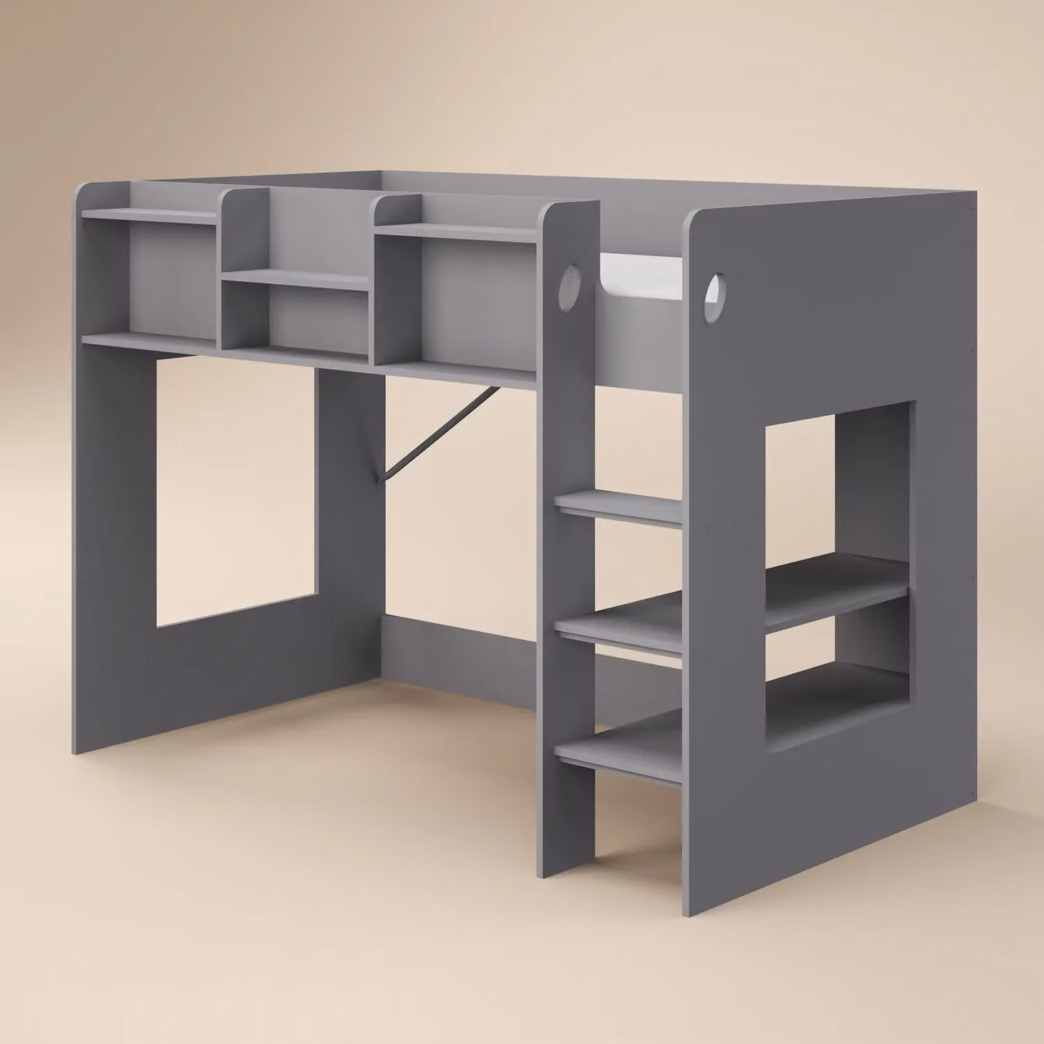 Flair Furnishings Wizard Mid High Sleeper Bed in Grey, Single – 3