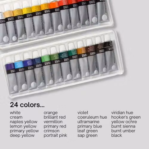 Daler-Rowney Simply Watercolour Paint Set, 24 Assorted Multicolour Colours, 12ml per tube – 2