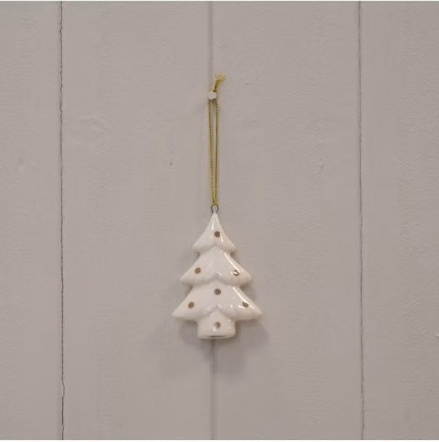 KDMD White Handcrafted Glazed Ceramic Hanging Tree Pendant