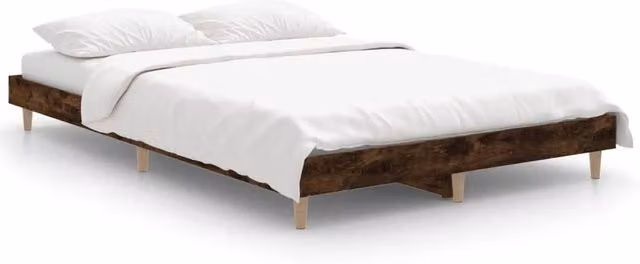 Berkfield Home Small Double Bed Frame in Smoked Oak Brown, W/D/H: 120 x 190 cm – 1