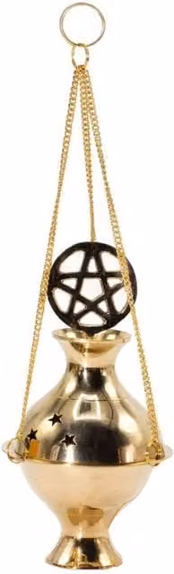 KDMD Gold Geometric Pentagram Hanging Brass Incense Burner