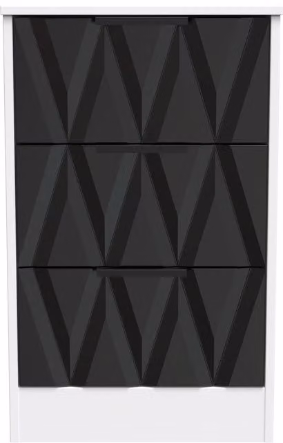 Ready Assembled 2 U Washington 3 Drawer Bedside Cabinet in Black – 1