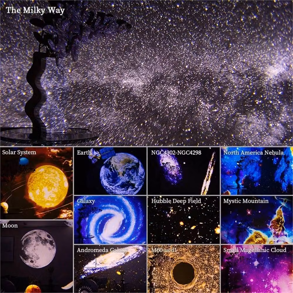 Nordara 12-in-1 Galaxy Starry Sky Projector Night Light in White – 3
