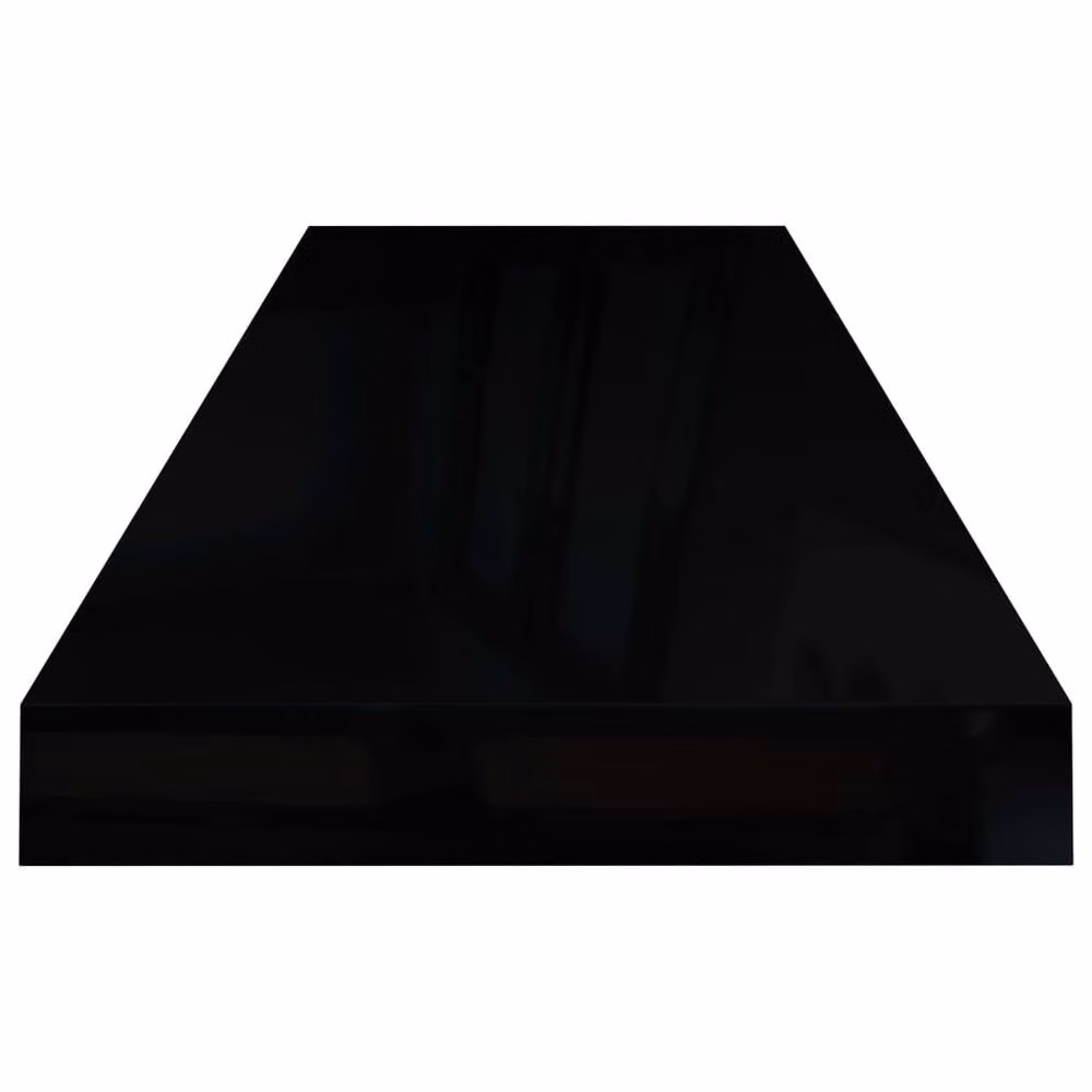 Berkfield Home Durable Floating Wall Shelf in High Gloss Black, W: 80 cm, D: 23.5 cm, H: 3.8 cm – 4