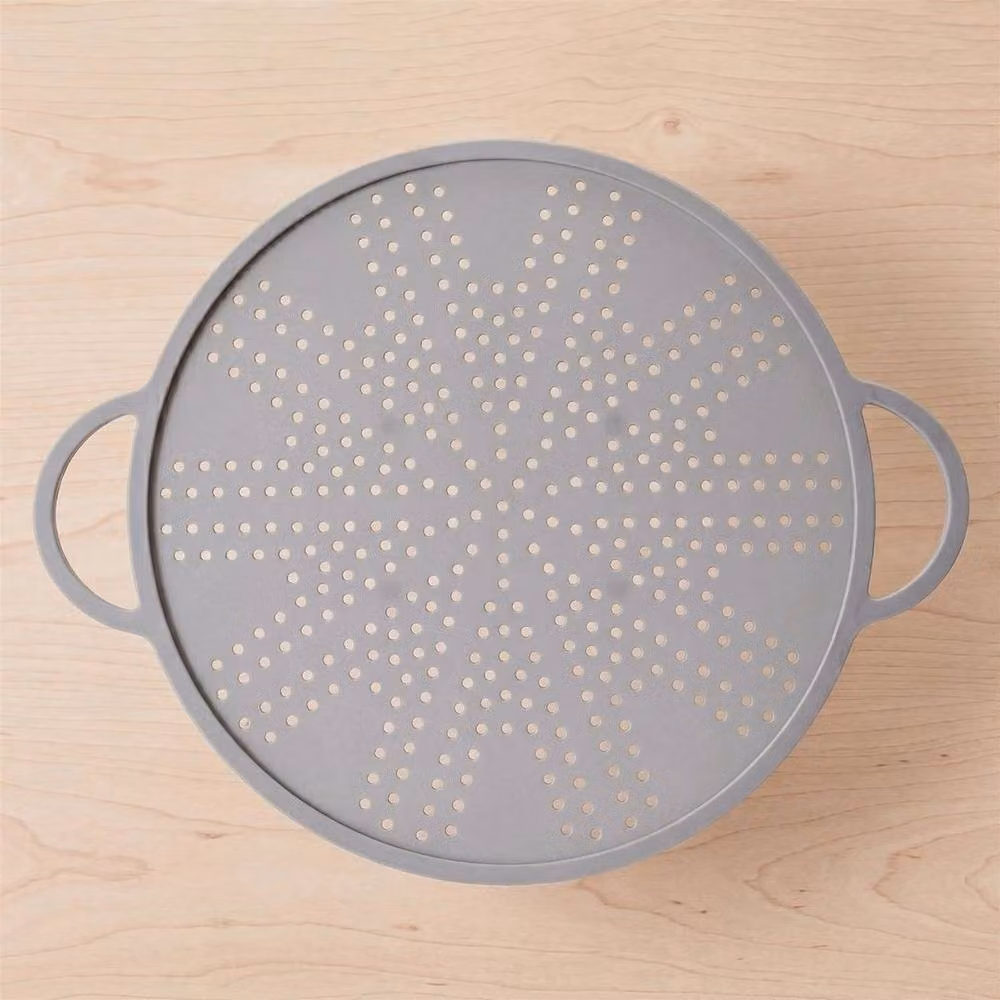 FLAVORA 3 in 1 Silicone Splatter Screen, Trivet and Strainer in Grey, Diameter: 28 cm – 3