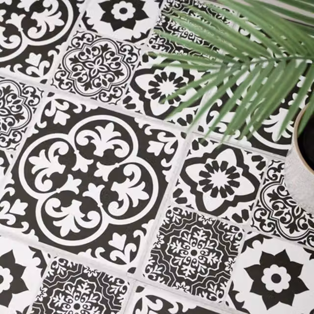FloorPops Valencia Charcoal Self Adhesive Vinyl Floor Tiles, Black, Pack of 6 (1.12sqm), W: 30.5 cm x D: 60.96 cm – 1