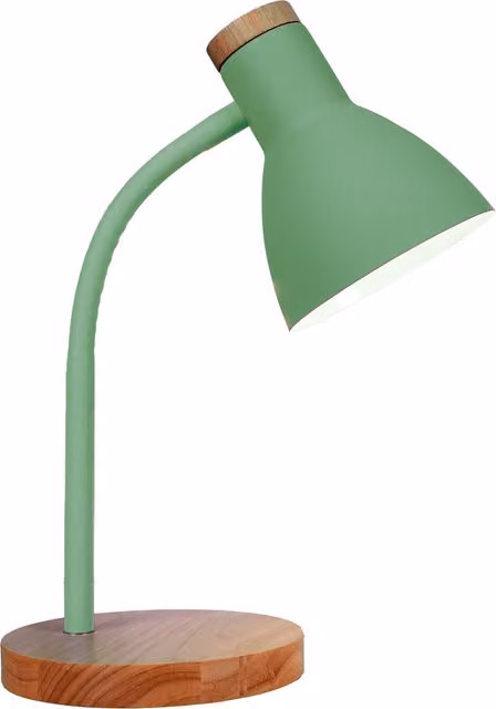 BELAIR Classic Green Table Lamp with Wood and Metal Base