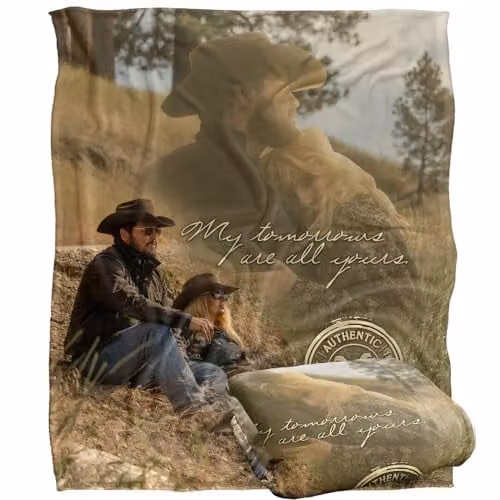 Yellowstone Beth and Rip My Tomorrows Silky Touch Super Soft Fleece Throw Blanket, White, W/D/H: 152 x 127 cm – 1