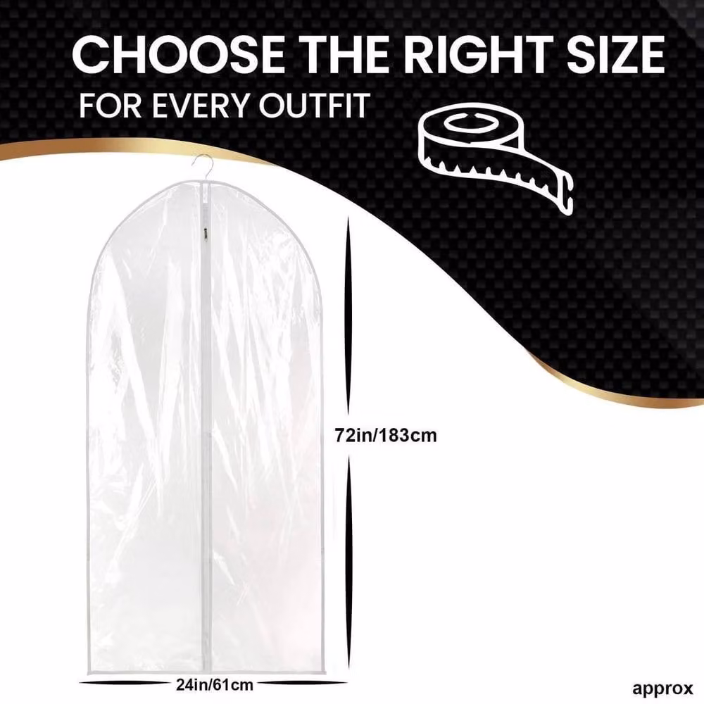 PAWNORA Transparent 72 inch Long Dress Bag and Suit Cover – 2