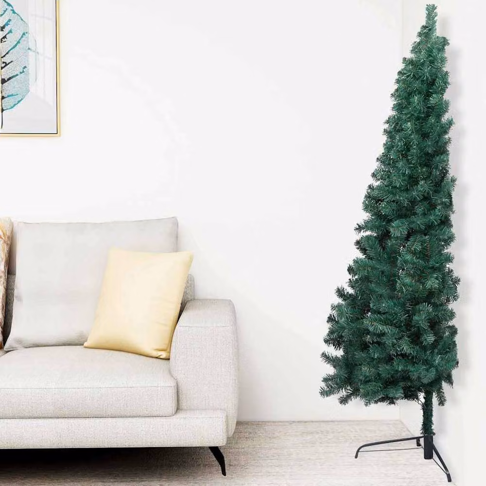 Berkfield Home Artificial Half Pre-lit Christmas Tree with Ball Set, Green, Height: 150 cm – 2