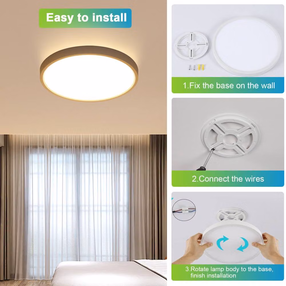 Pheashine White Round Ultra-Thin LED Ceiling Light, 3000K Warm White, IP65, Diameter: 40 cm – 7