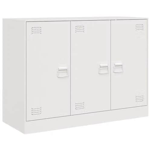 vidaXL Modern White Metal Sideboard W/D/H: 99 x 39 x 73 cm