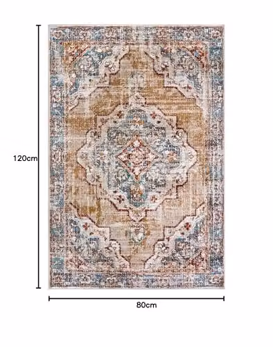 HANSE Home Strozzi Oriental Rug, Beige and Blue Multicolour, W: 80 cm, L: 120 cm – 2