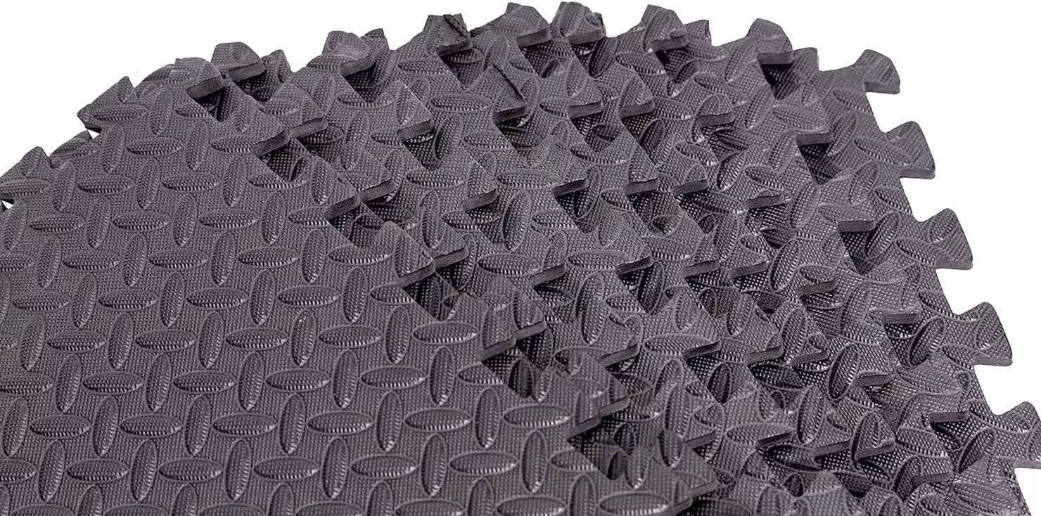 Shatchi 36-Piece Black EVA Interlocking Gym Flooring Puzzle Mats, 60 x 60 cm – 2