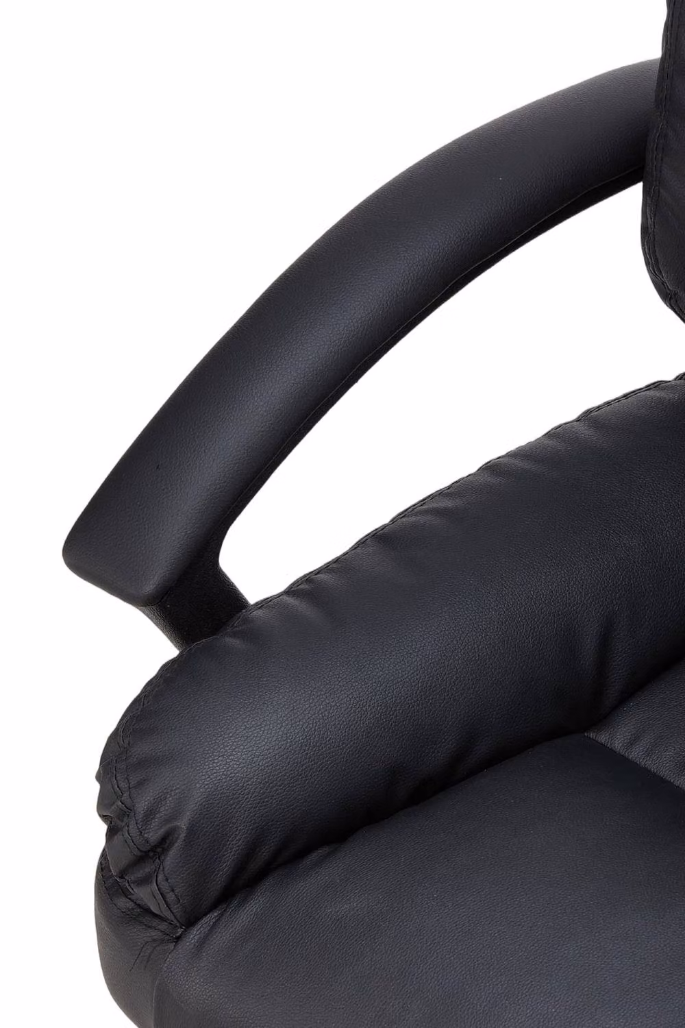 Garden Sanctuary Modern Black Synthetic Leather Reclining Office Task Chair with Headrest and Armrests – 4