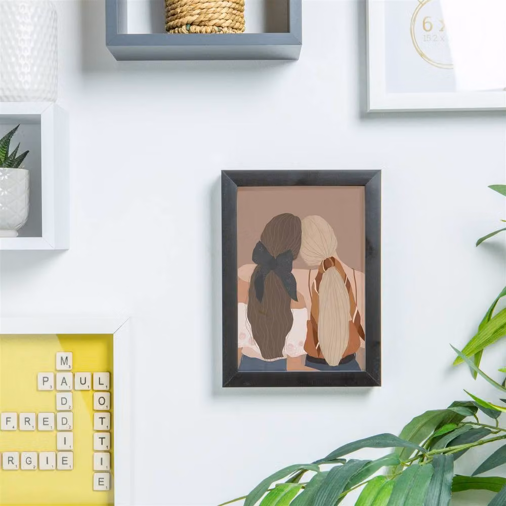 Nicola Spring Single Rectangular Tabletop Photo Frame with White Mount in Black – 3