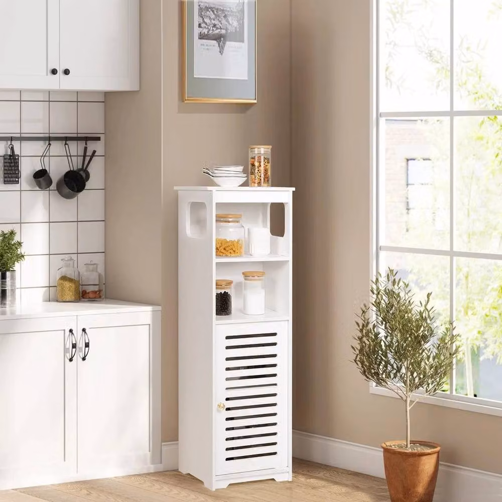 FORGEVIO Waterproof White Bathroom Cabinet with Hinged Doors and Internal Shelves, W/D/H: 80 x 30 x 24 cm – 3
