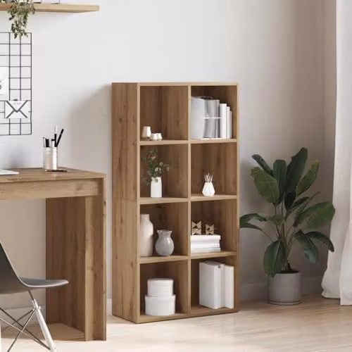 vidaXL Artisan Oak Book Cabinet in Brown, W/D/H: 66 x 30 x 130 cm – 2