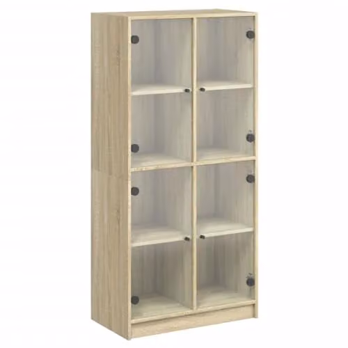 vidaXL Modern Sonoma Oak Highboard with Hinged Doors and Internal Shelves in Brown – 1