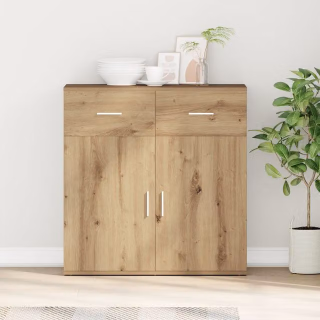 Berkfield Home Artisan Oak Sideboard in Brown with Drawer and Shelf Storage