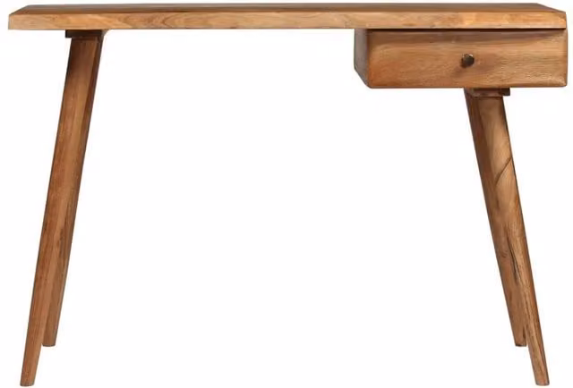 Berkfield Home Solid Acacia Wood Writing Table in Brown, W/D/H: 110 x 50 x 76 cm – 1