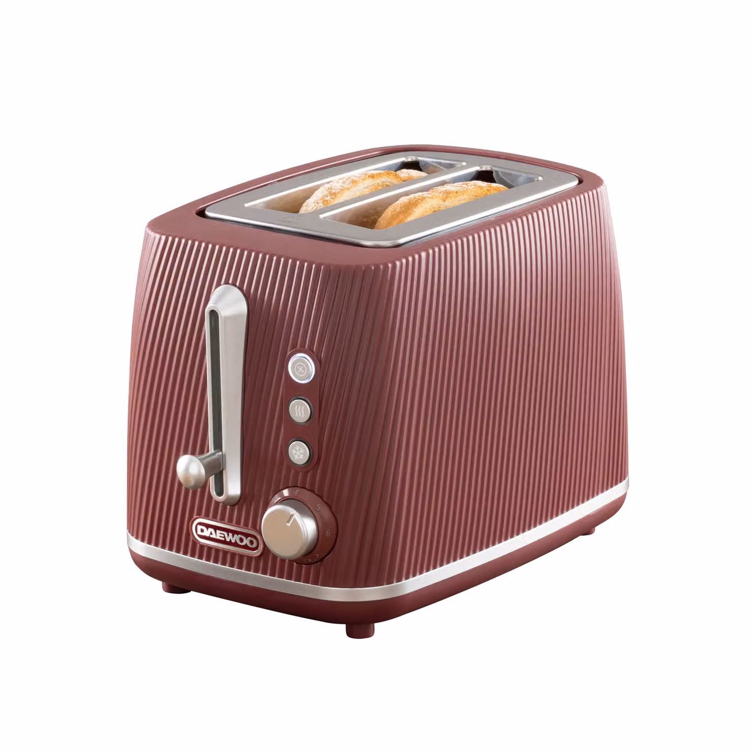 Daewoo Cascade 2-Slice Toaster with Defrost, Reheat and Cancel functions in Red – 2