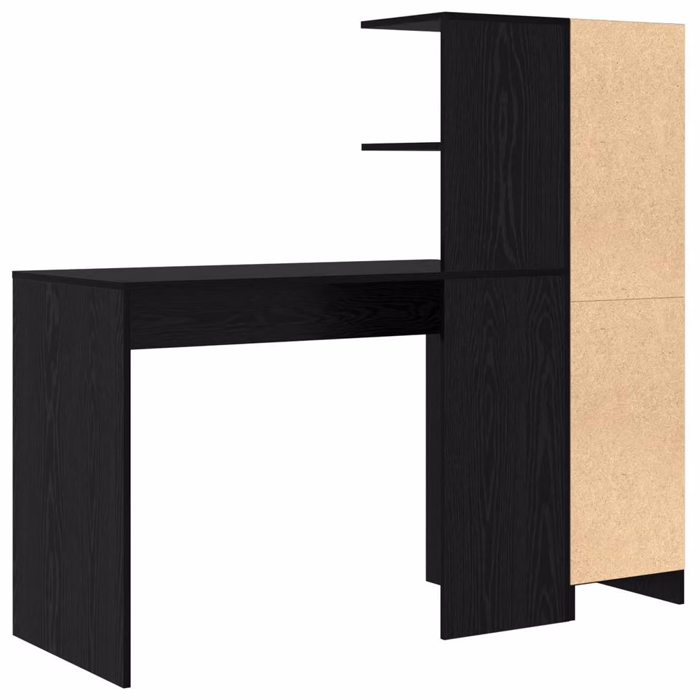 Berkfield Modern Black Oak Wall Mounted Floating Writing Desk for Home Office – 3