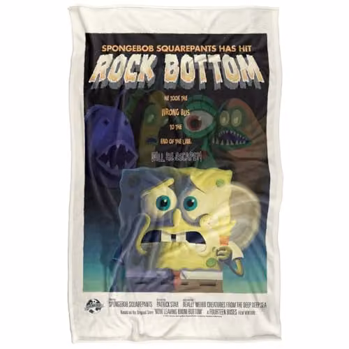 LOGOVISION Spongebob Rock Bottom Multicolour Fleece Throw Blanket for Adults – 1