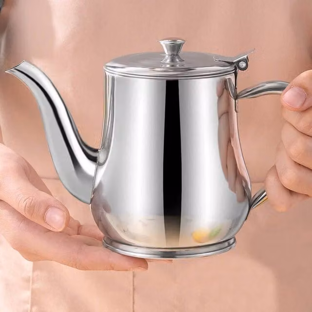 EONLION Stainless Steel Tea Pot with Infuser in Silver, 18oz – 1