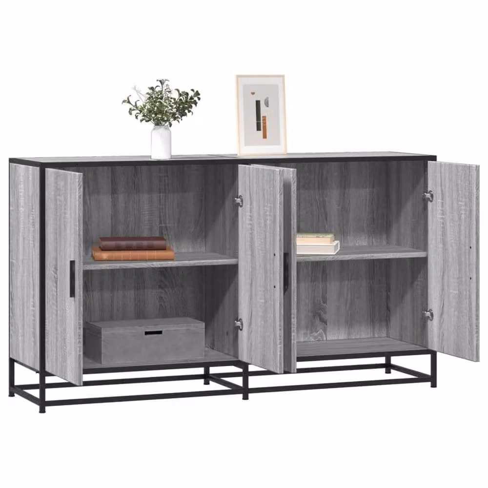 Berkfield Home Grey Sonoma Sideboard in Engineered Wood W/D/H: 134 x 35 x 76 cm – 2