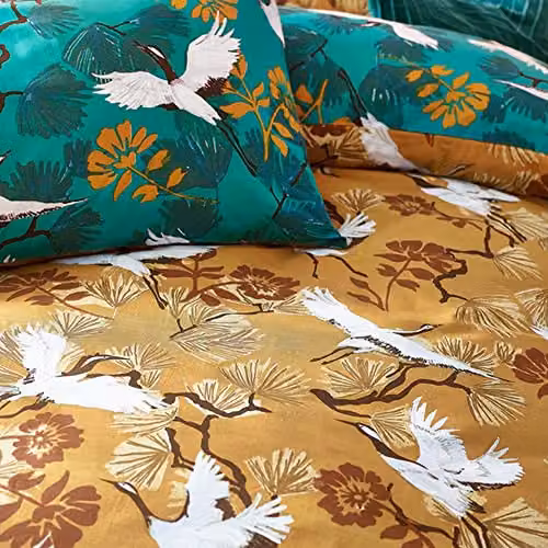 Riva Home Demoiselle Reversible Polycotton Duvet Cover and Pillowcase Set, Petrol Blue, W: 137 cm – 3