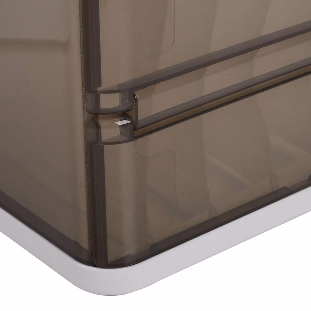 Garden Sanctuary Folding Clothes Organiser Wardrobe Drawer Storage Box with Dividers, Brown and Transparent, W/D/H: 40.0 x 20.0 x 15.0 cm – 3