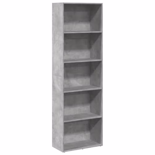 vidaXL Modern Freestanding Bookcase in Grey MDF with Back Panel, W/D/H: 60 x 30 x 189 cm