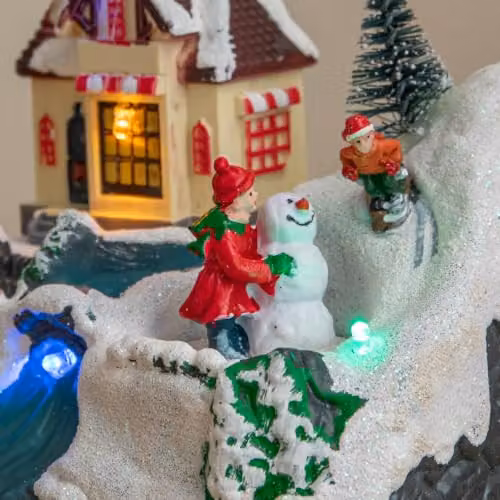 Samuel Alexander Frosty's Snow LED Village Scene Christmas Decoration, Multicolour, Height: 14 cm – 3