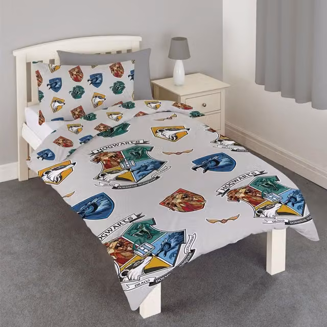 Harry Potter Stand Together Childrens Reversible Graphic Duvet Cover Bedding Set, Multicolour, W: 90 cm, L: 200 cm