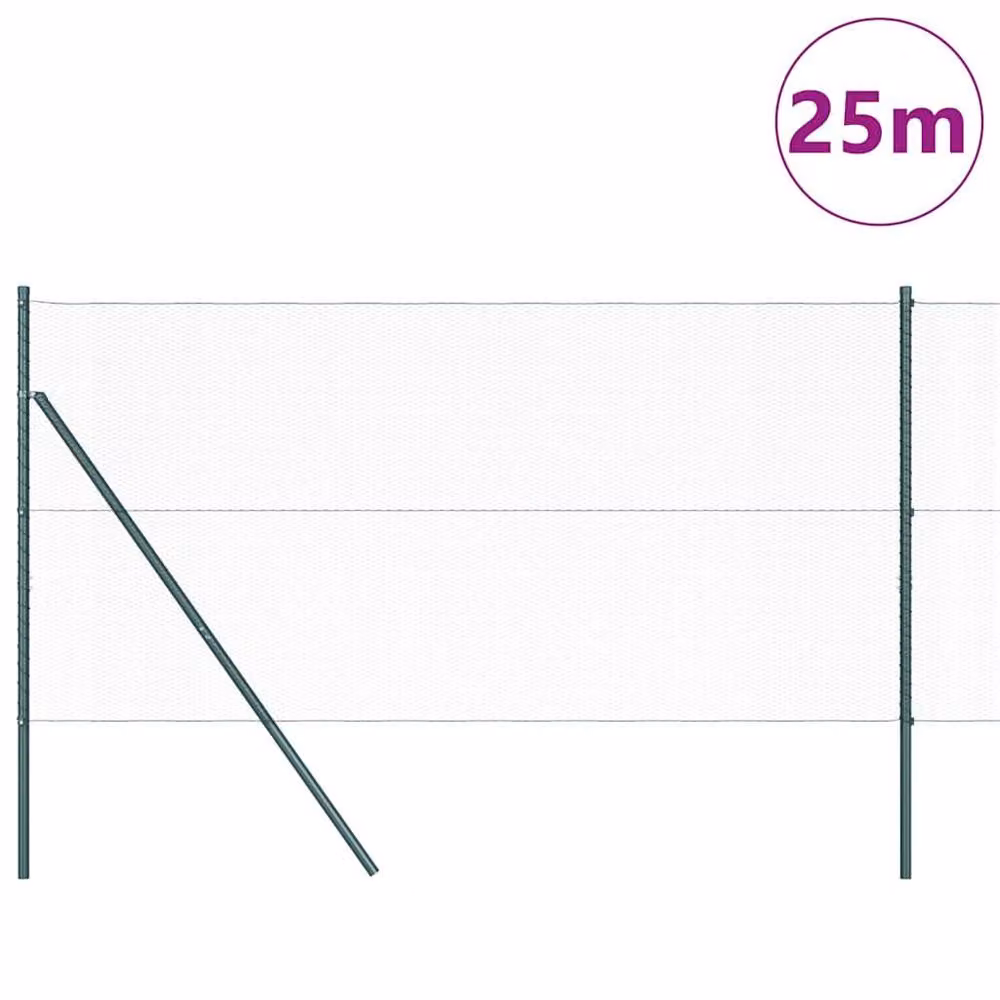 Berkfield Home Green PVC Coated Steel Hexagon Fence, H: 140 cm x L: 25 m – 2