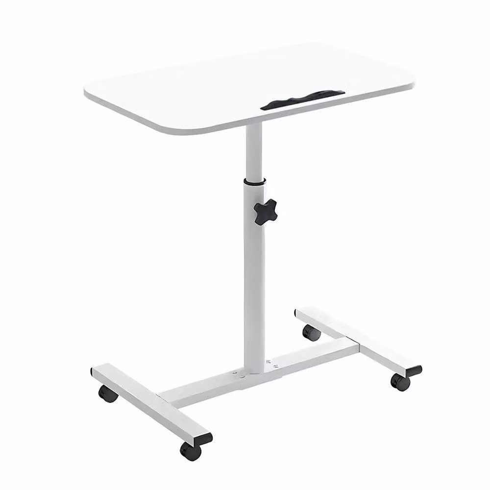 VOGREX White Mobile Adjustable Overbed Table with Castors – 3