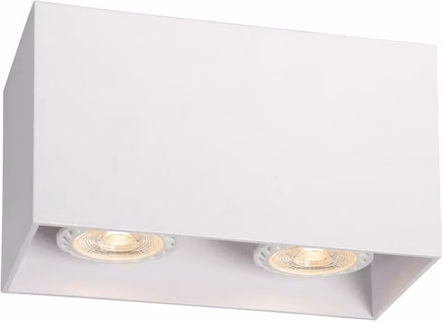 Lucide Modern Surface Mounted LED Ceiling Spotlight, White, W/D/H: 16.5 x 16.5 x 8.25 cm