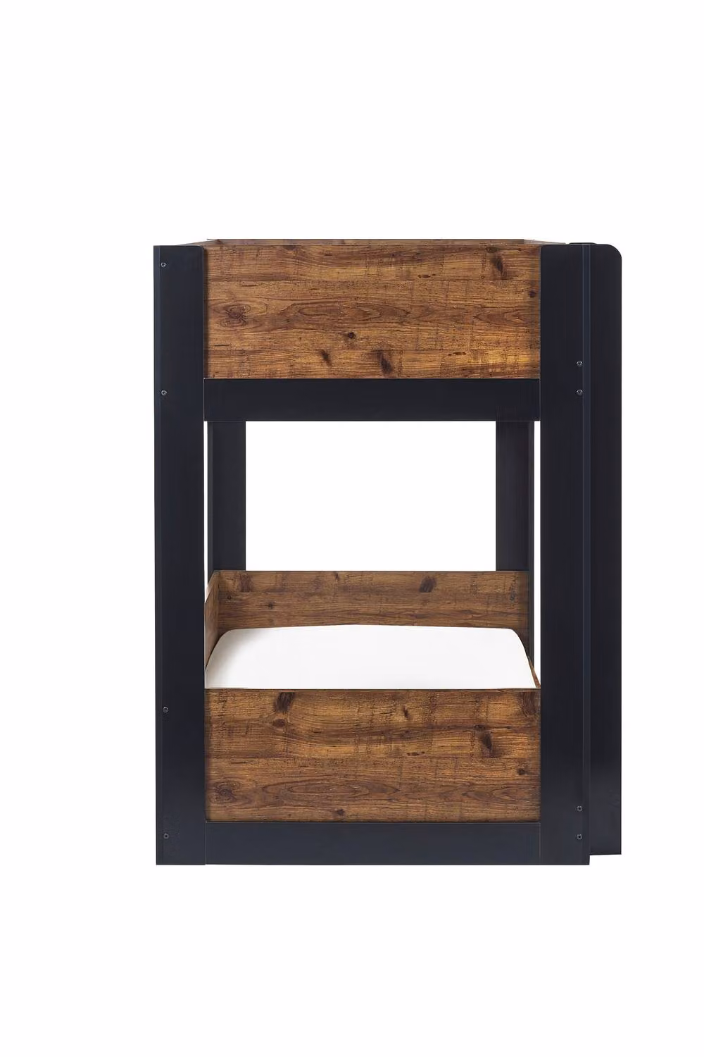 Julian Bowen Solomon Solid Wood Bunk Bed Frame with Stairs and Side Compartments in Black, Sand or Brown, W/D/H: 90 x 190 cm – 4