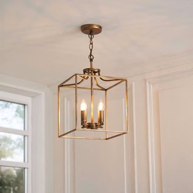 Pagazzi Grove Matte Antique Brass Pendant Ceiling Light in Gold – 1