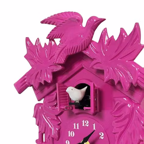 WALPLUS Pink Vintage Cuckoo Clock with Pendulum, W/H: 20.2 x 37 cm – 3