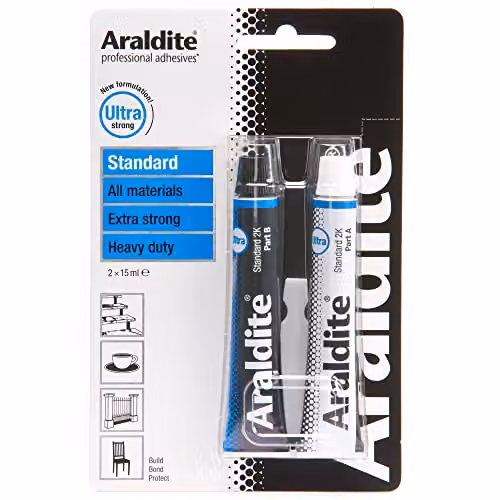 Araldite Standard 2-Part Epoxy Resin Glue, Solvent-Free Multipurpose Adhesive, 15ml